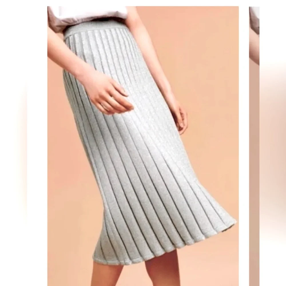Wilfred Chamfort Light Gray Pleated Skirt ashen (Size M )
